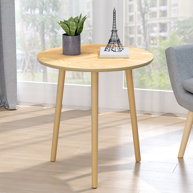 Contemporary Round Wooden Coffee Table 3 Legs Cocktail Table