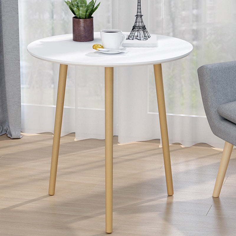 Contemporary Round Wooden Coffee Table 3 Legs Cocktail Table