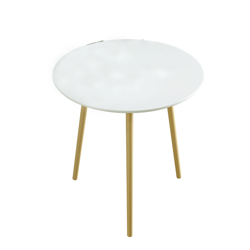 Contemporary Round Wooden Coffee Table 3 Legs Cocktail Table