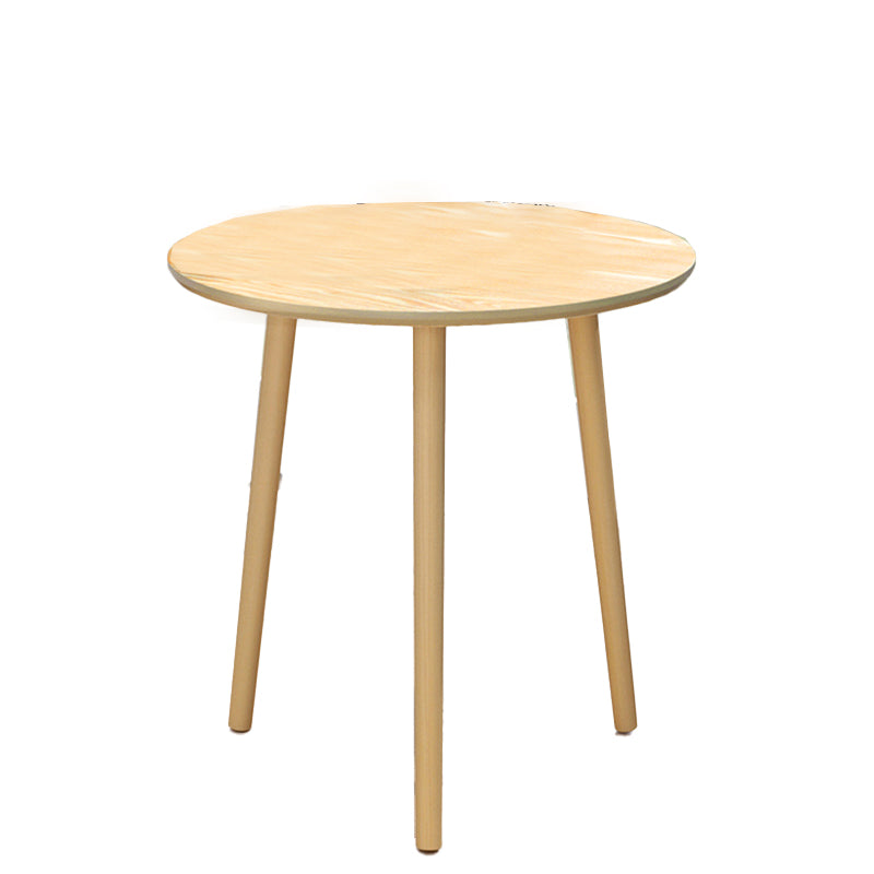 Contemporary Round Wooden Coffee Table 3 Legs Cocktail Table
