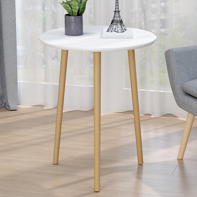 Contemporary Round Wooden Coffee Table 3 Legs Cocktail Table