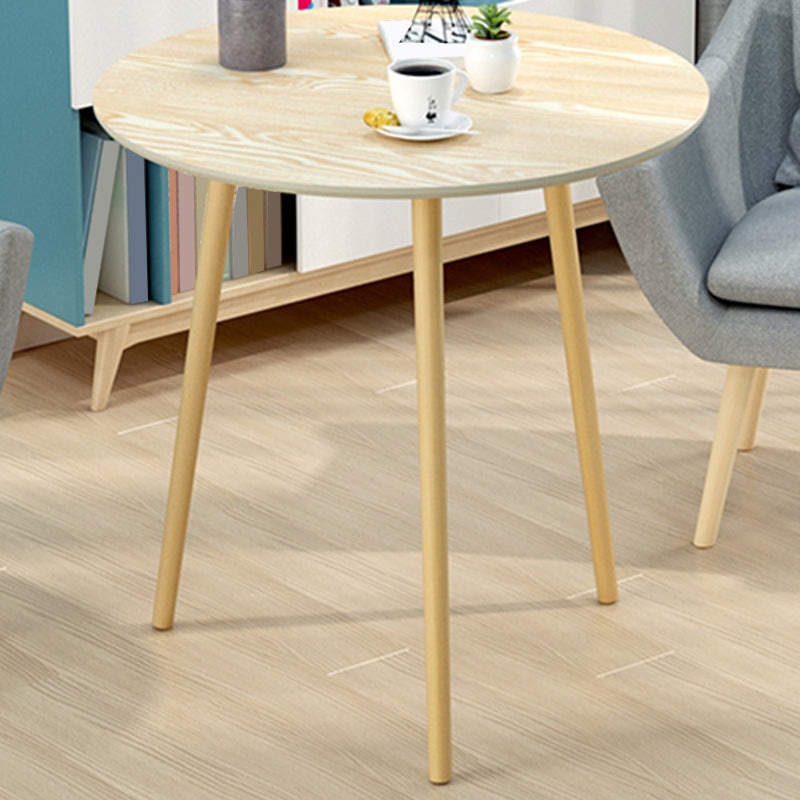 Contemporary Round Wooden Coffee Table 3 Legs Cocktail Table