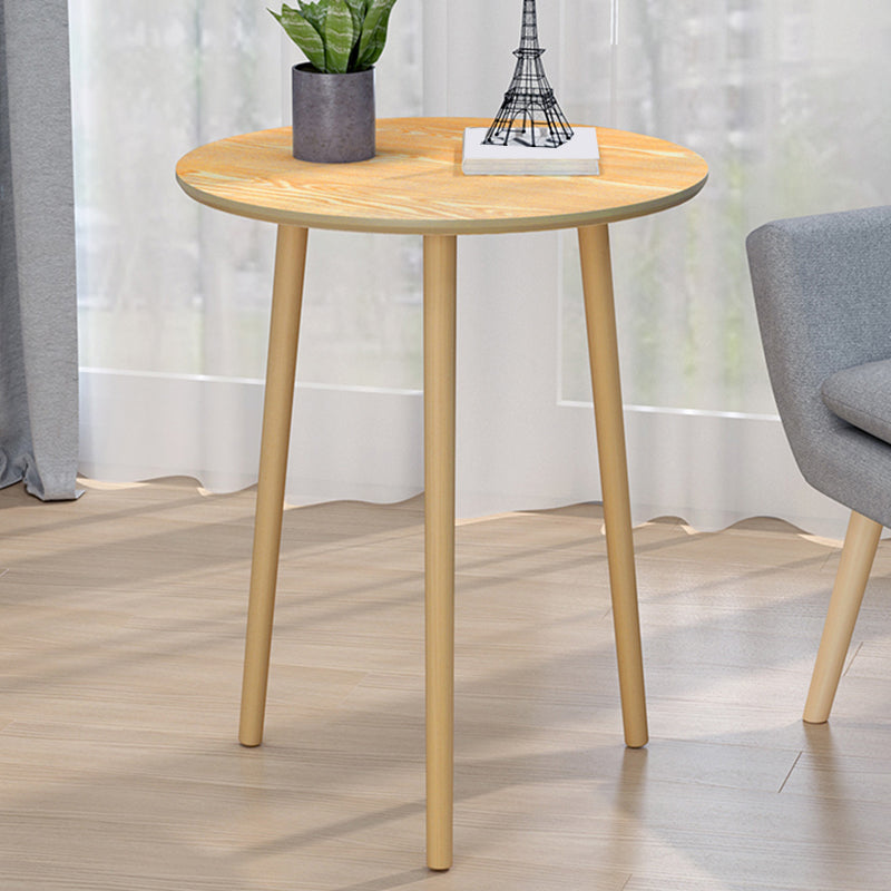Contemporary Round Wooden Coffee Table 3 Legs Cocktail Table