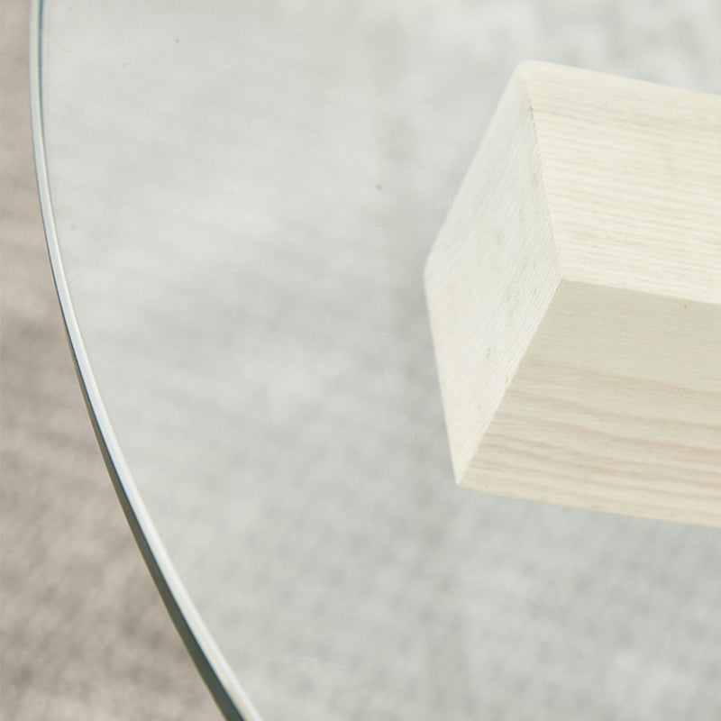 Scandinavian Coffee Table with Solid Wood Cross Legs in Natural