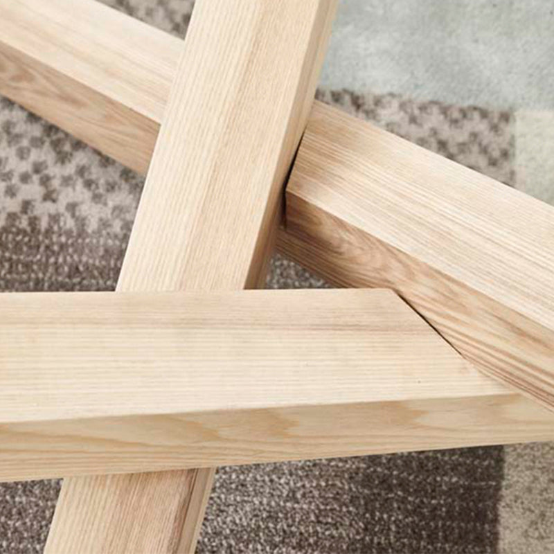 Scandinavian Coffee Table with Solid Wood Cross Legs in Natural
