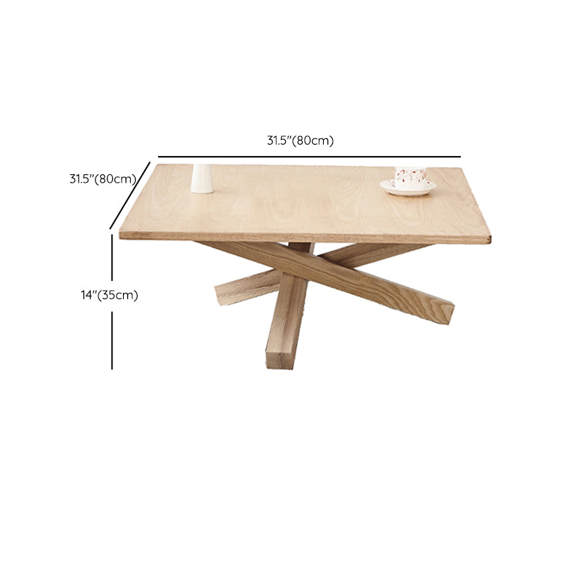 Scandinavian Coffee Table with Solid Wood Cross Legs in Natural