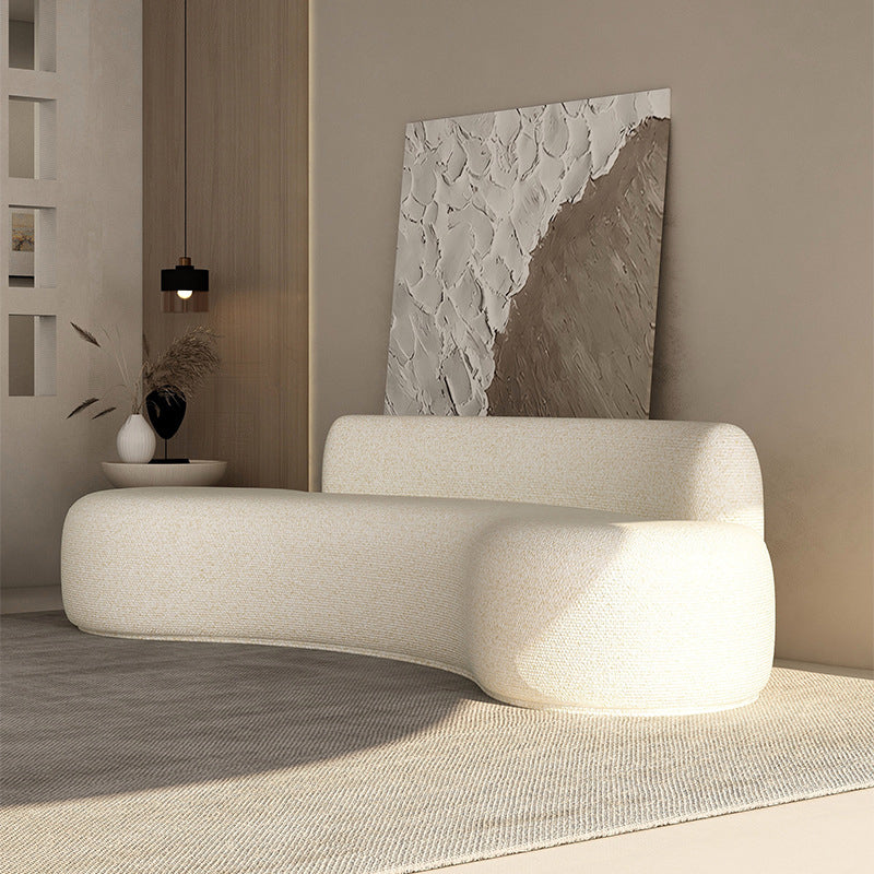 Contemporary Curved Settee Armless Tight Back Sofa for Living Room