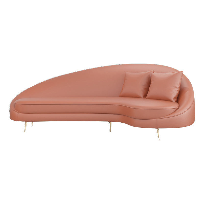 Contemporary Tight Back Curved Settee Faux Leather Sloped Arm Sofa