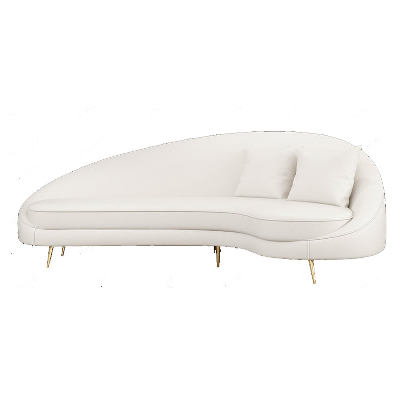 Contemporary Tight Back Curved Settee Faux Leather Sloped Arm Sofa
