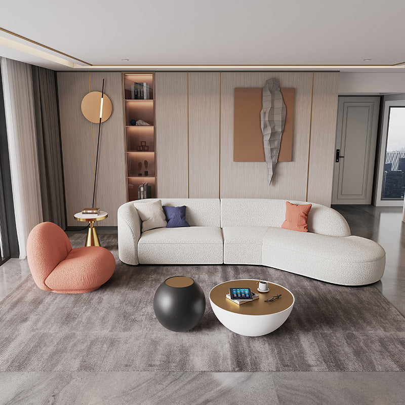 Contemporary Fabric/Faux Leather Seating Tight Back Sofa for Living Room