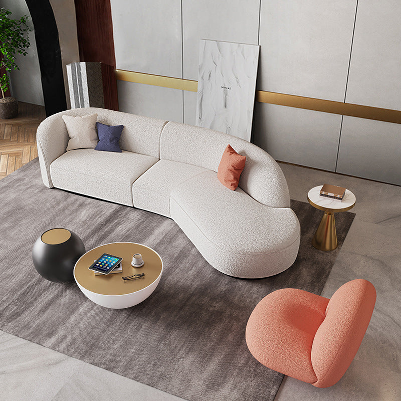 Contemporary Fabric/Faux Leather Seating Tight Back Sofa for Living Room