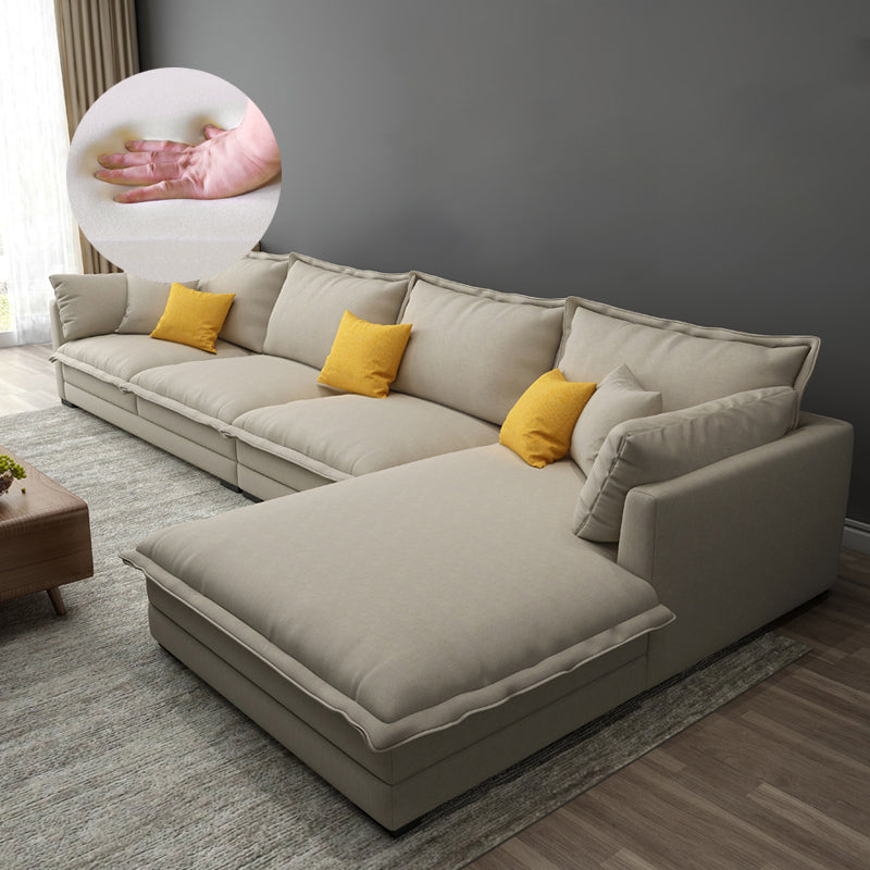 35.43 " H Cotton Blend Pillow Top Arm Sofa & Chaise for Living Room