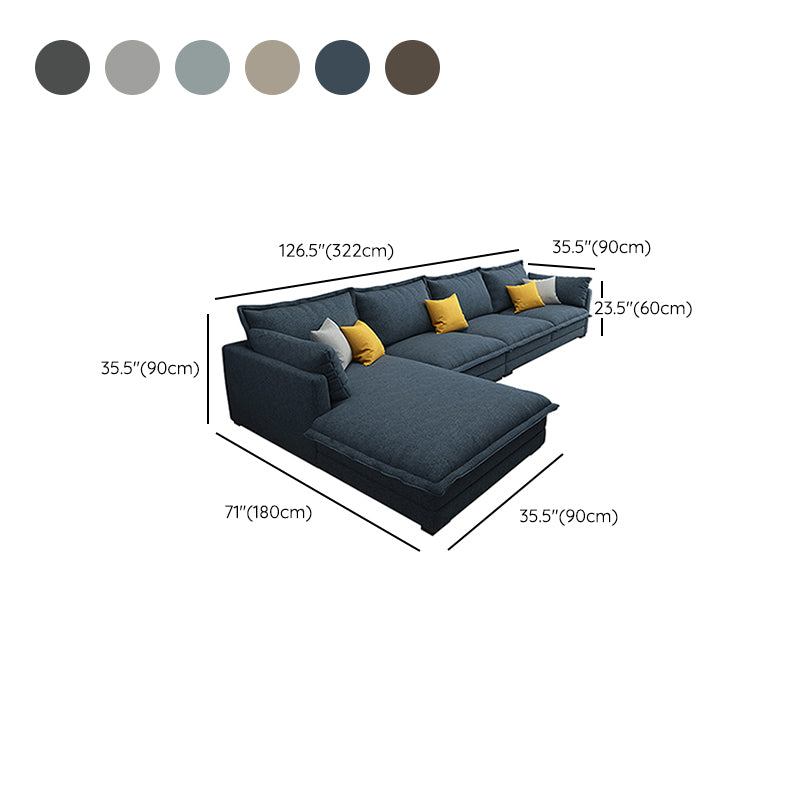 35.43 " H Cotton Blend Pillow Top Arm Sofa & Chaise for Living Room