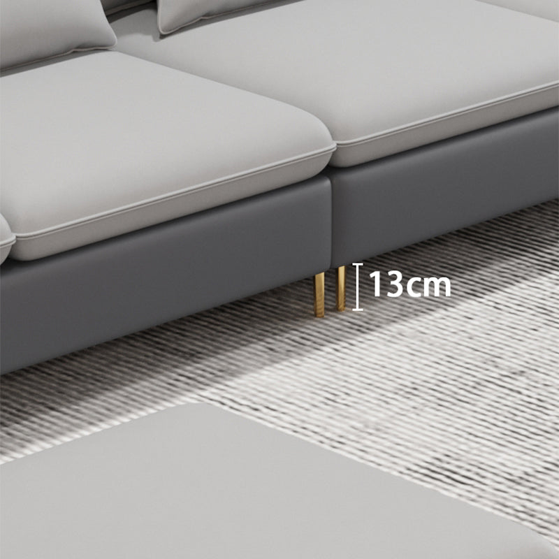 35.43 " H Faux Leather Square Arm Sofa & Chaise for Living Room