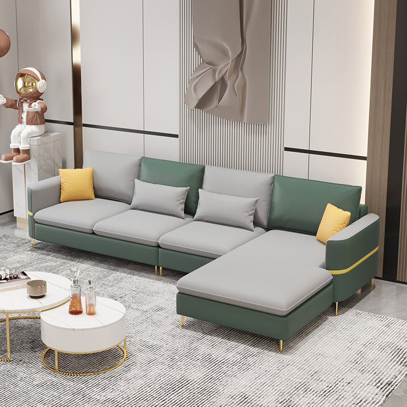 35.43 " H Faux Leather Square Arm Sofa & Chaise for Living Room