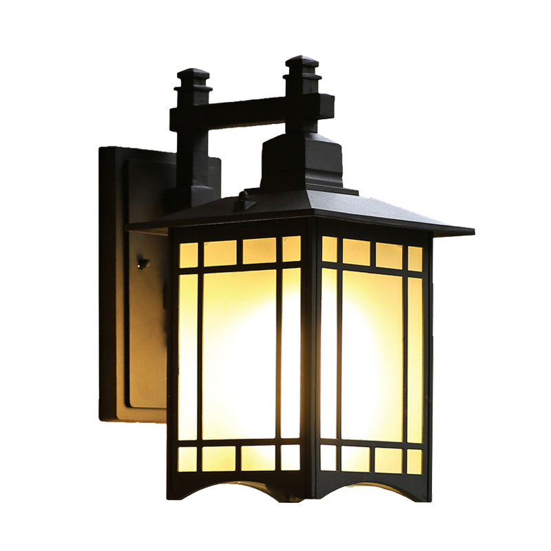 Tokyo Pavilion Black Pavilion Light Aymat Rustic Milk Grosted Verre 1-HEAD LAMP MUR MUR SURDOOR