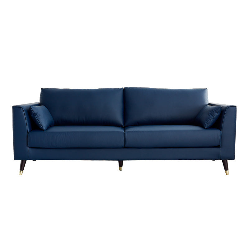 Contemporary Faux Leather Square Arm Sofa Cushions Standard Sofa