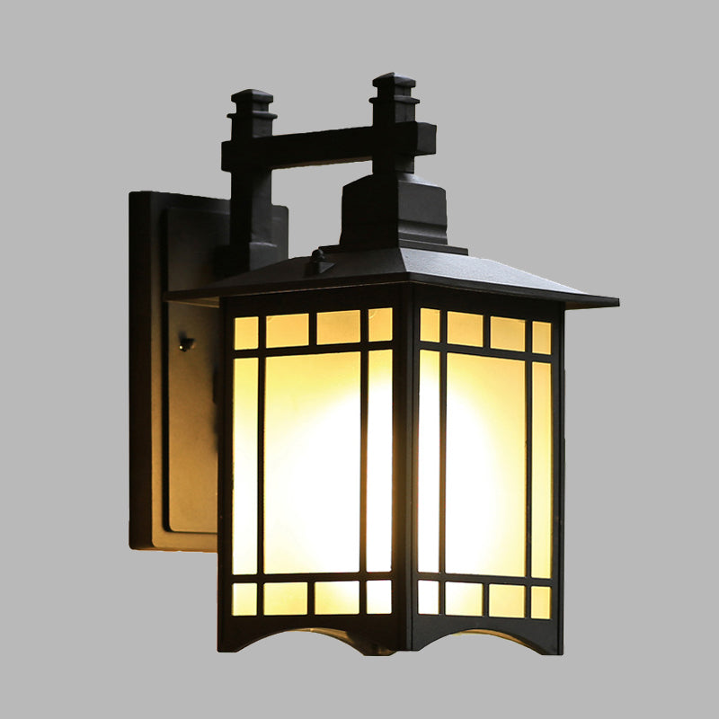 Tokyo Pavilion Black Pavilion Light Aymat Rustic Milk Grosted Verre 1-HEAD LAMP MUR MUR SURDOOR