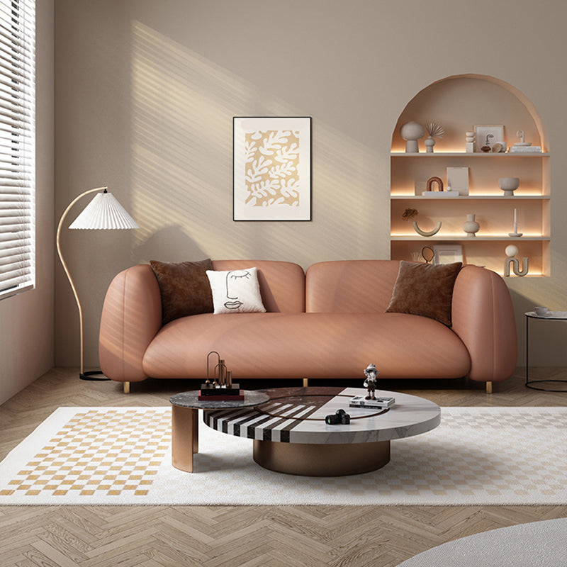 Contemporary Tight Back Standard Settee Tuxedo Arm Sofa for Living Room