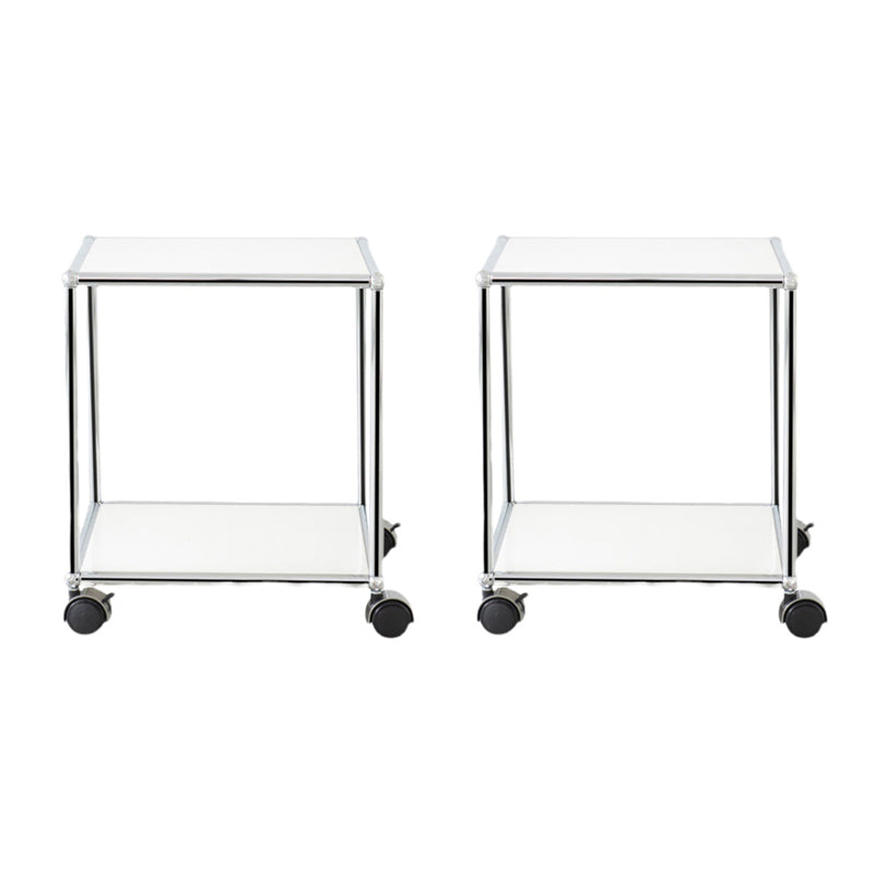 16.5" W Square End Table Modern 1-Shelf Side Table with Casters