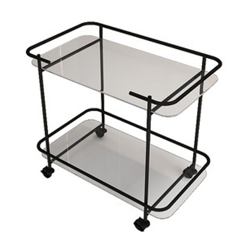 Contemporary Glass End Table with Casters Shelf Included 25.6"w Side Table