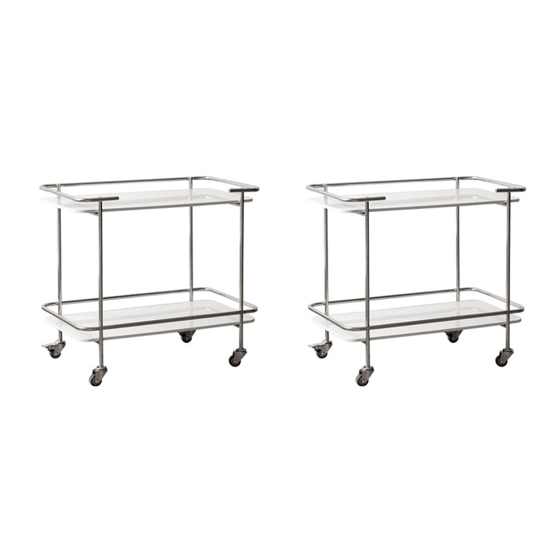 Contemporary Glass End Table with Casters Shelf Included 25.6"w Side Table