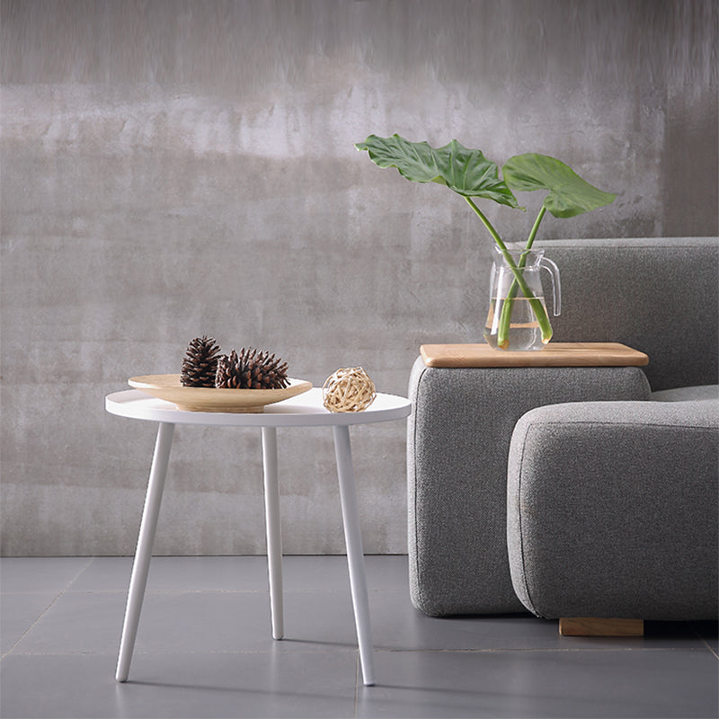 Metal Round 3 Legs End Table Minimalist Tray Top Accent Side Table