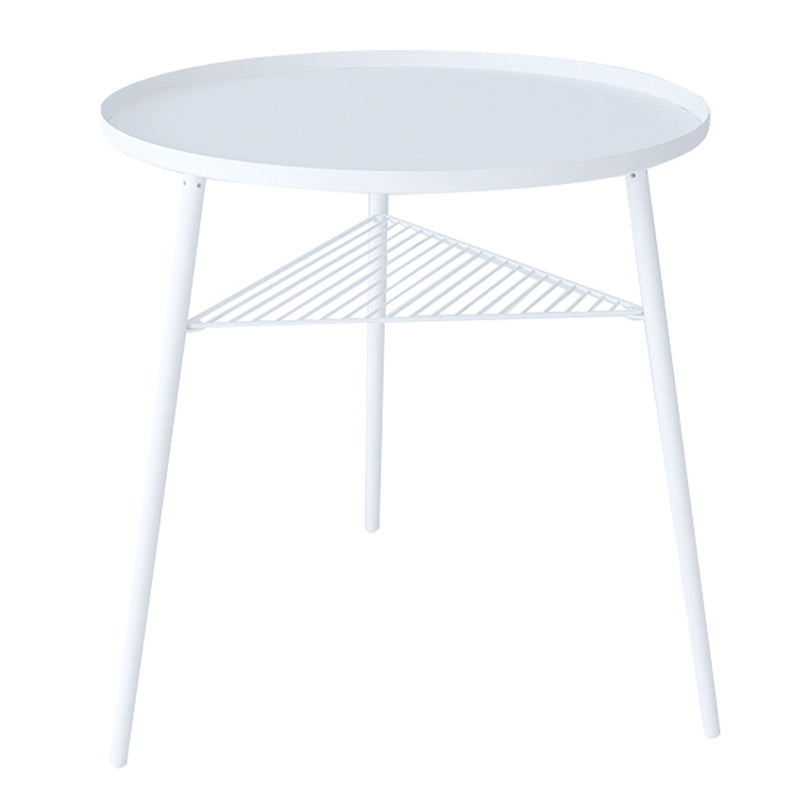 Metal Round 3 Legs End Table Minimalist Tray Top Accent Side Table
