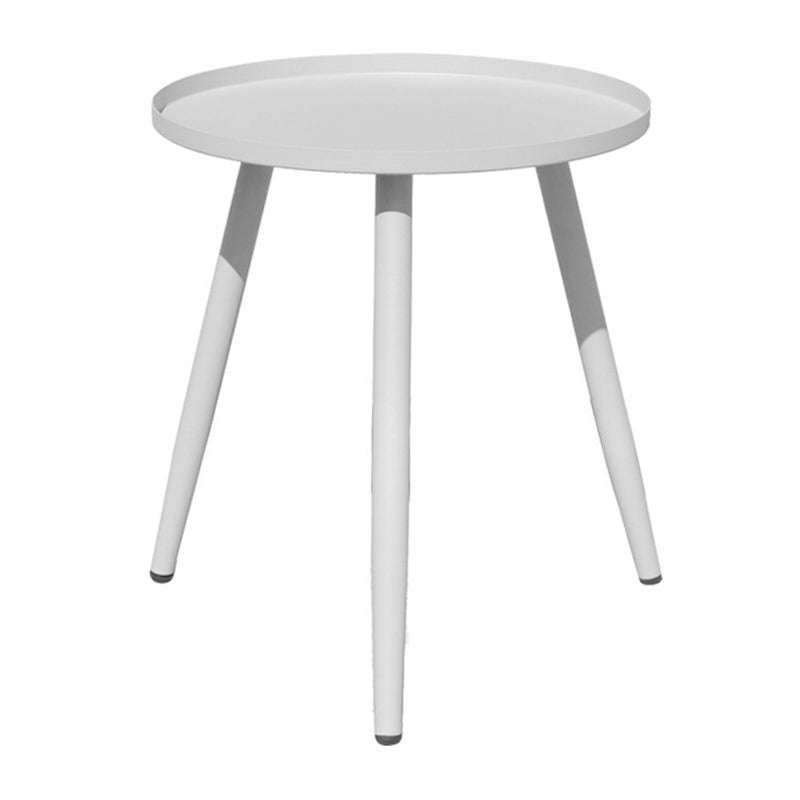 Metal Round 3 Legs End Table Minimalist Tray Top Accent Side Table