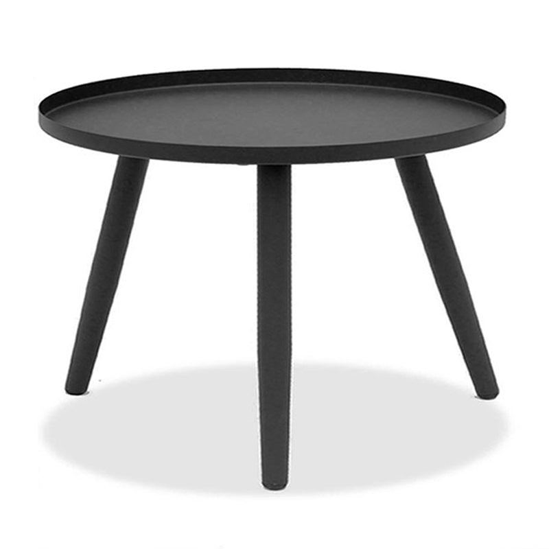 Metal Round 3 Legs End Table Minimalist Tray Top Accent Side Table