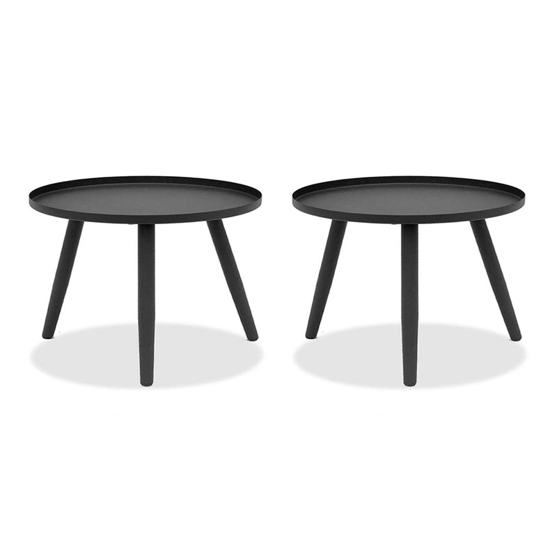 Metal Round 3 Legs End Table Minimalist Tray Top Accent Side Table