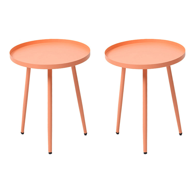 Metal Round 3 Legs End Table Minimalist Tray Top Accent Side Table