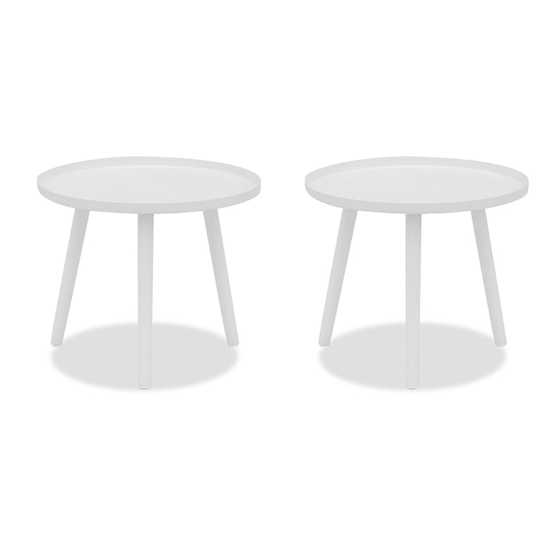 Metal Round 3 Legs End Table Minimalist Tray Top Accent Side Table