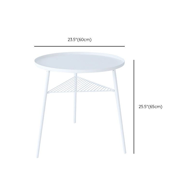 Metal Round 3 Legs End Table Minimalist Tray Top Accent Side Table