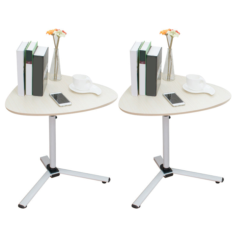 Contemporary Geometric Side End Table Metal Pedestal End Table