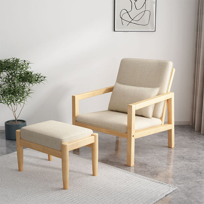 Linen Arm Chair 28.34" Wide Solid Wood Frame Chair for Bedroom