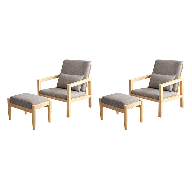 Linen Arm Chair 28.34" Wide Solid Wood Frame Chair for Bedroom