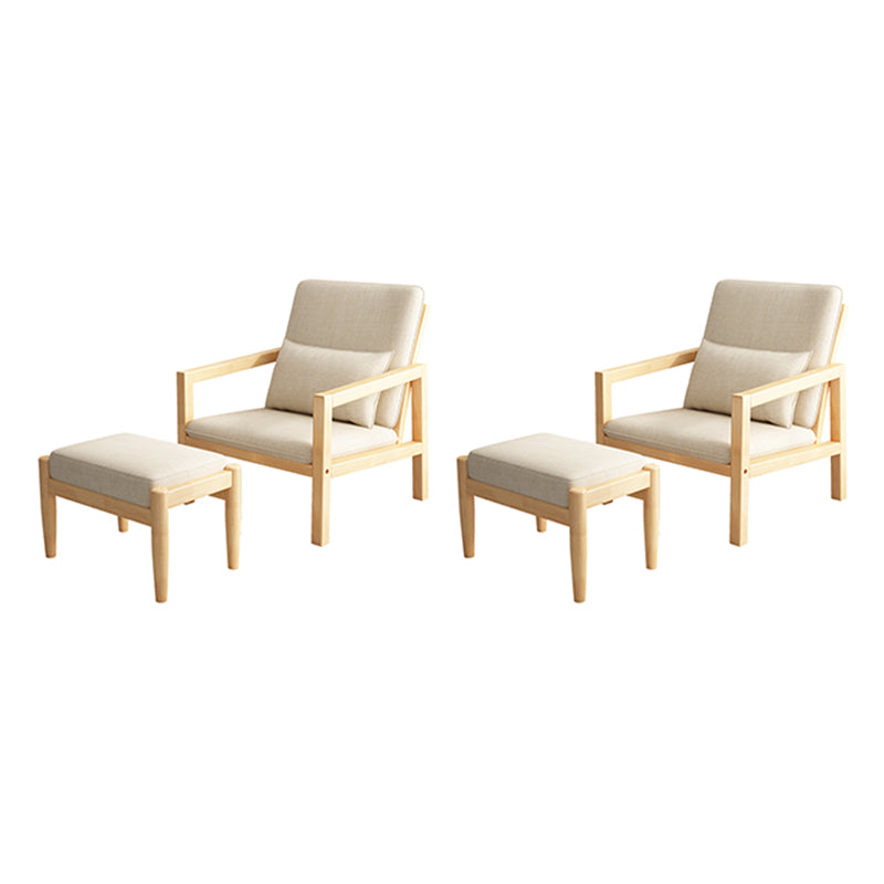 Linen Arm Chair 28.34" Wide Solid Wood Frame Chair for Bedroom