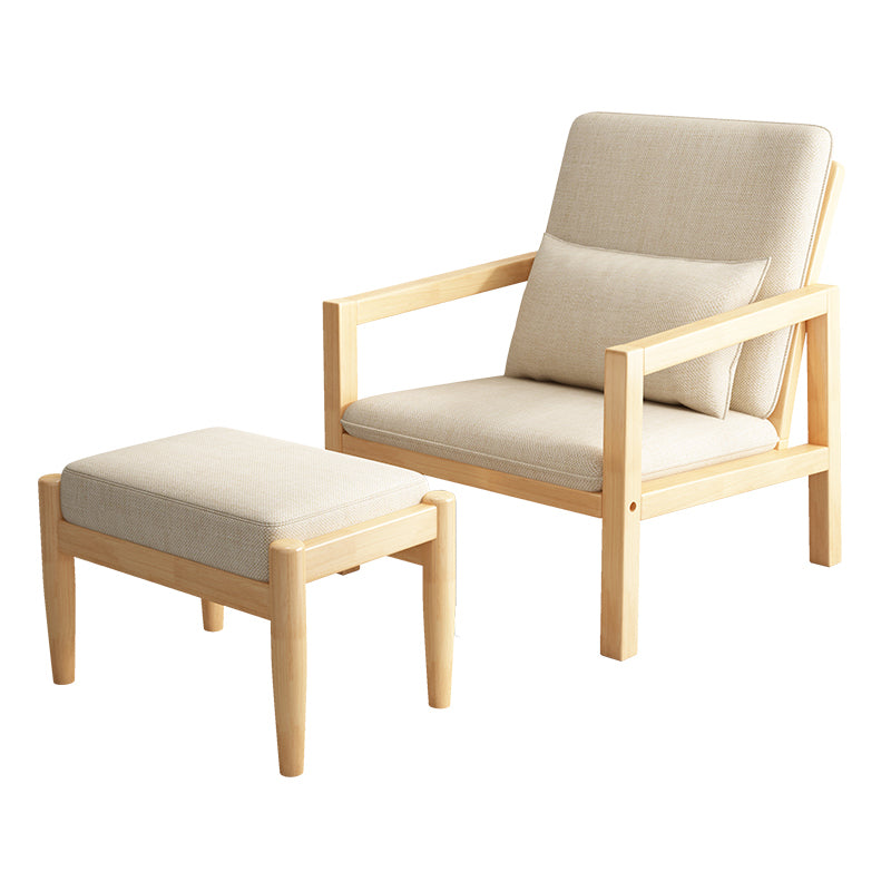 Linen Arm Chair 28.34" Wide Solid Wood Frame Chair for Bedroom