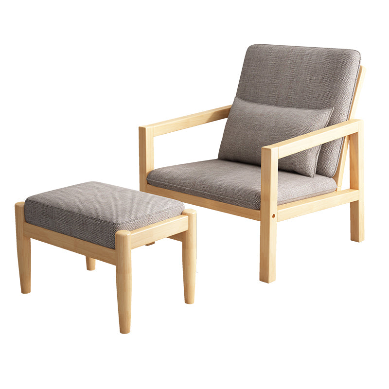 Linen Arm Chair 28.34" Wide Solid Wood Frame Chair for Bedroom