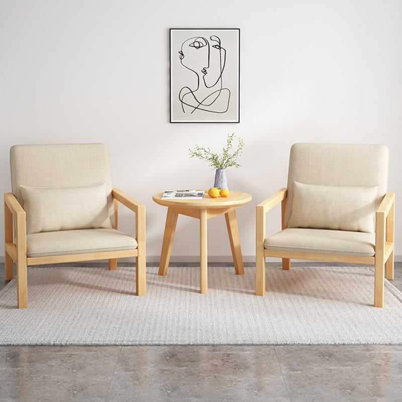 Linen Arm Chair 28.34" Wide Solid Wood Frame Chair for Bedroom