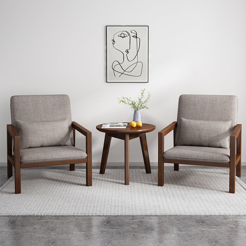 Linen Arm Chair 28.34" Wide Solid Wood Frame Chair for Bedroom