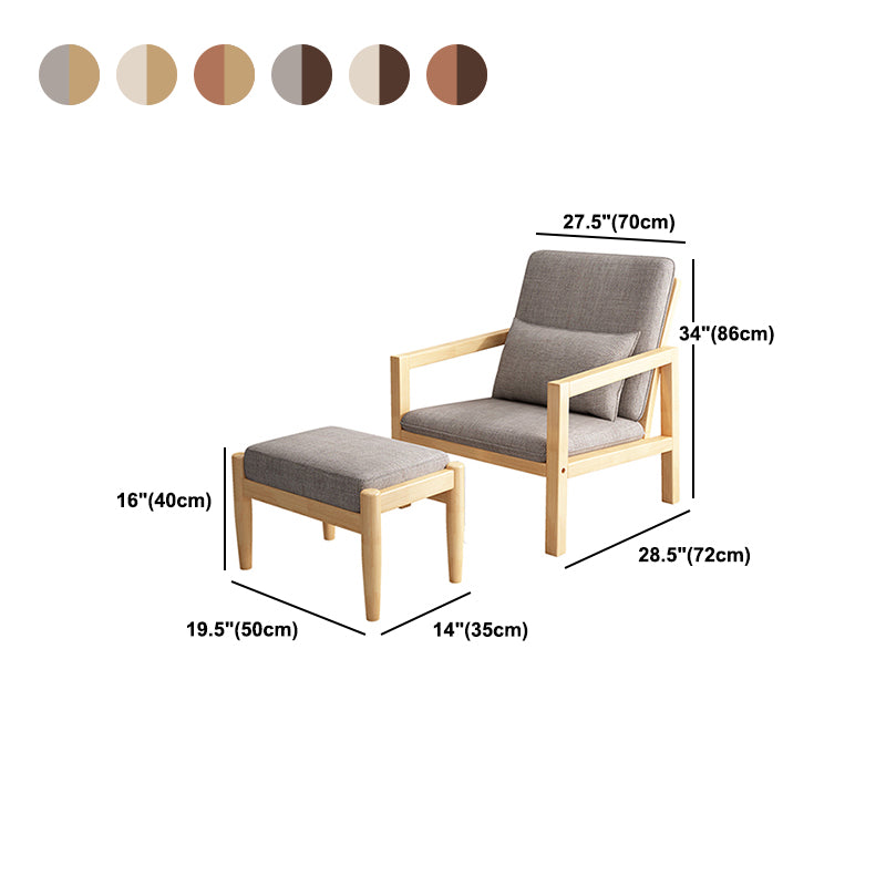 Linen Arm Chair 28.34" Wide Solid Wood Frame Chair for Bedroom