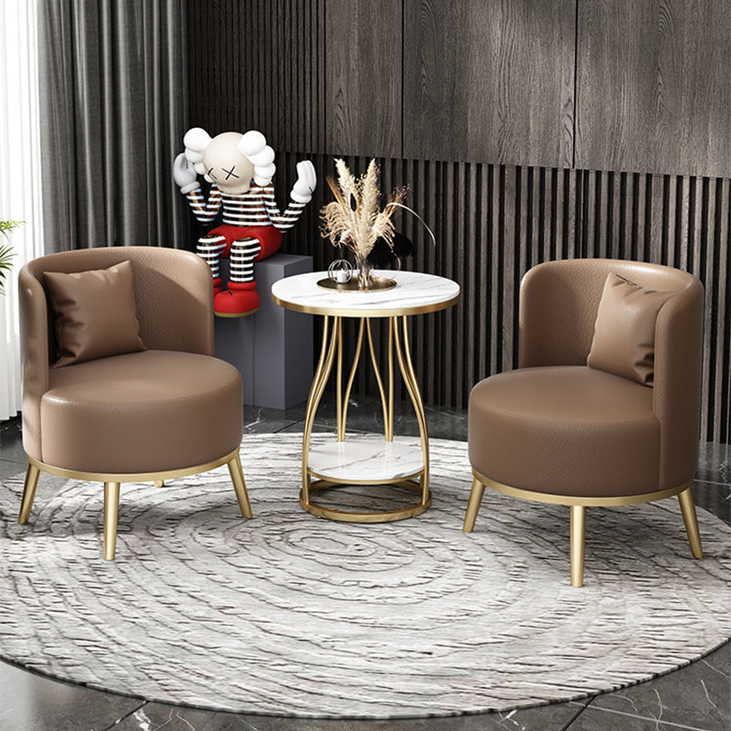 Faux Leather Armless Chair 21.65" Wide Chair with Basic Four Leg