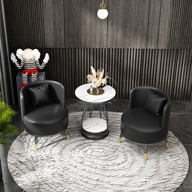 Faux Leather Armless Chair 21.65" Wide Chair with Basic Four Leg