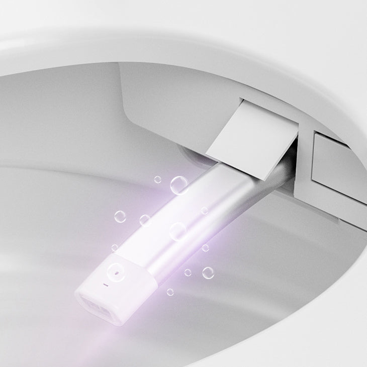 Contemporary 1-Piece Bidet Toilet Floor Mounted Round Toilet Bowl for Washroom
