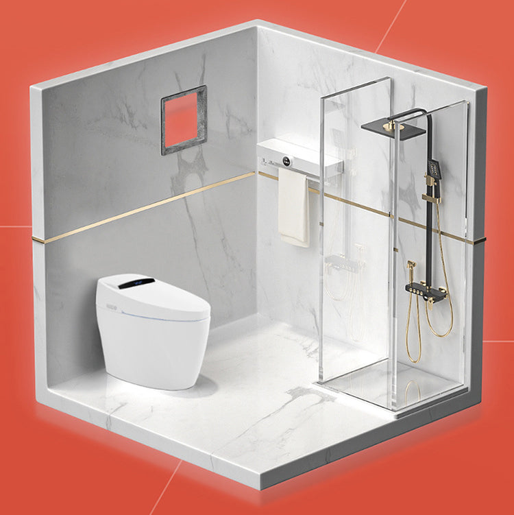Modern Heated Seat Flush Toilet Floor Mount White Toilet with Toilet Seat