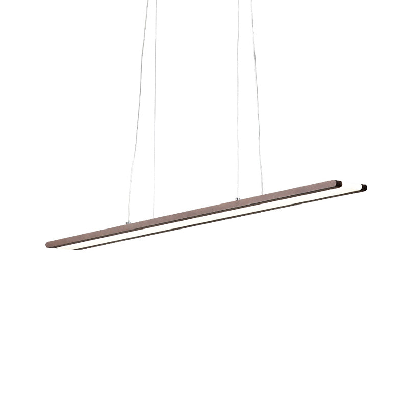 Mince rectangle vers le bas éclairage simple métallique de bureau à LED suspendu au café, chaud / blanc / lumière naturelle