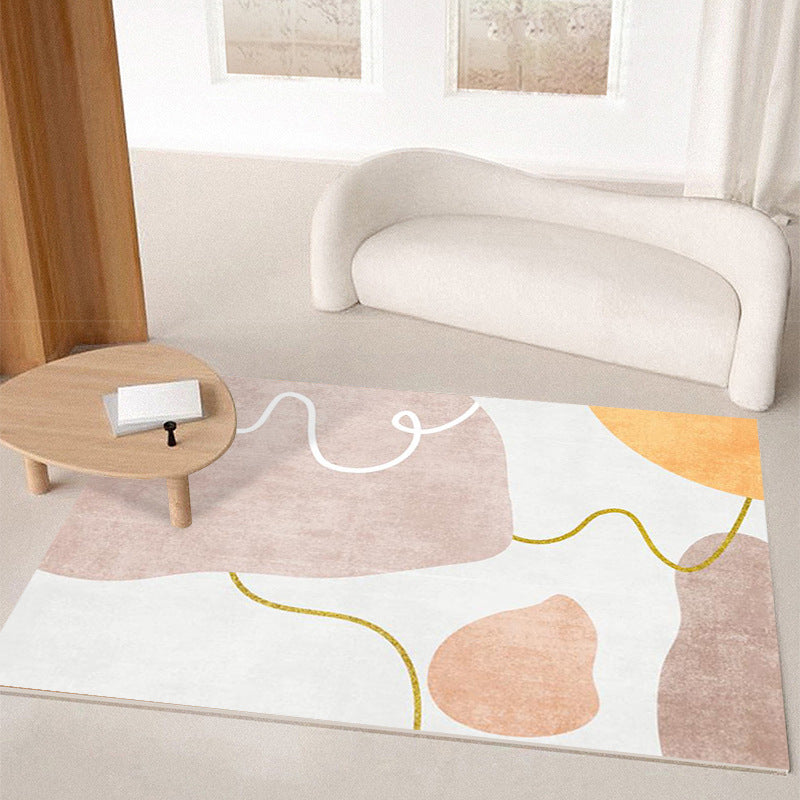Modern Brown Rug Polyester Color Piece Rug Washable Rug for Home Decor