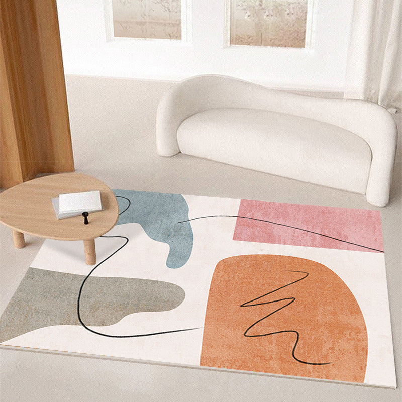 Modern Brown Rug Polyester Color Piece Rug Washable Rug for Home Decor
